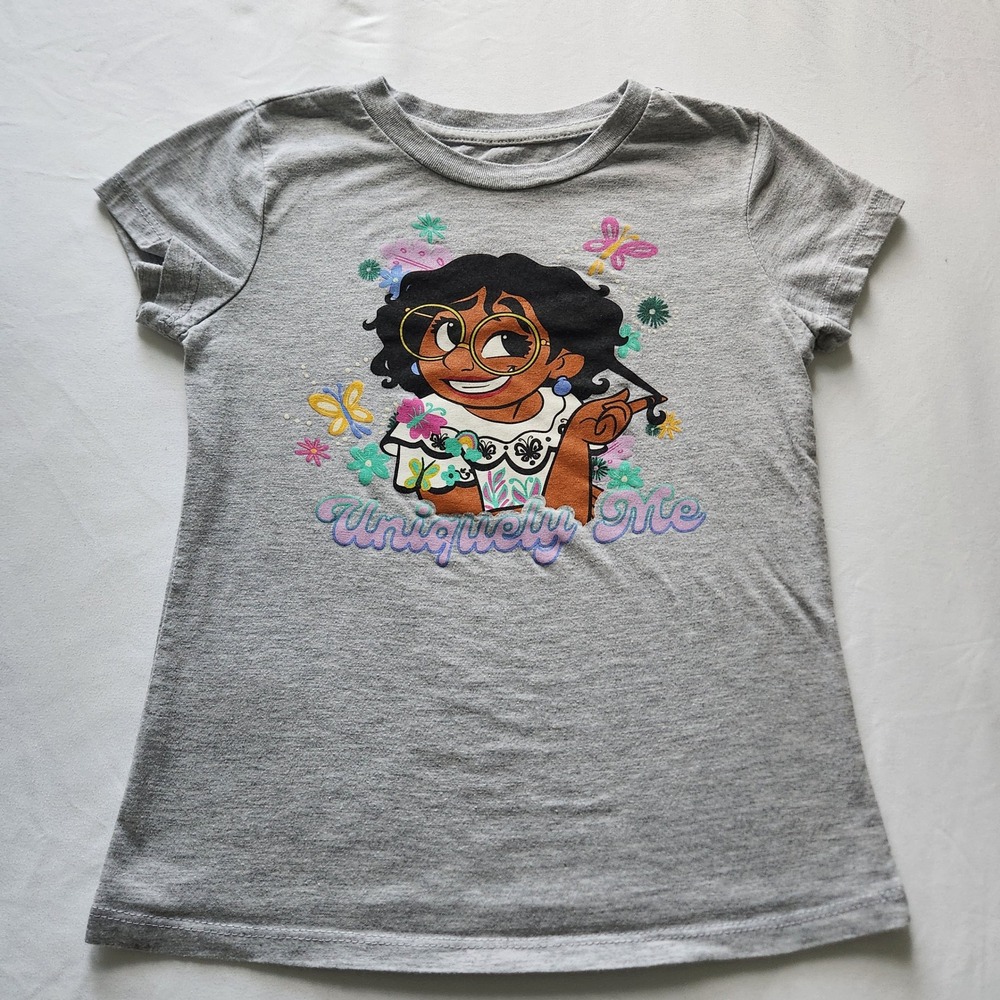 Disney Girls Encanto Mirabel Uniquely Me Graphic Tee‎ Heather Gray Size 7/8